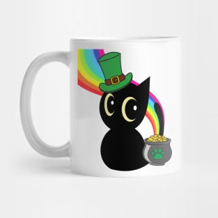 Funny black cat celebrates st patricks day Mug